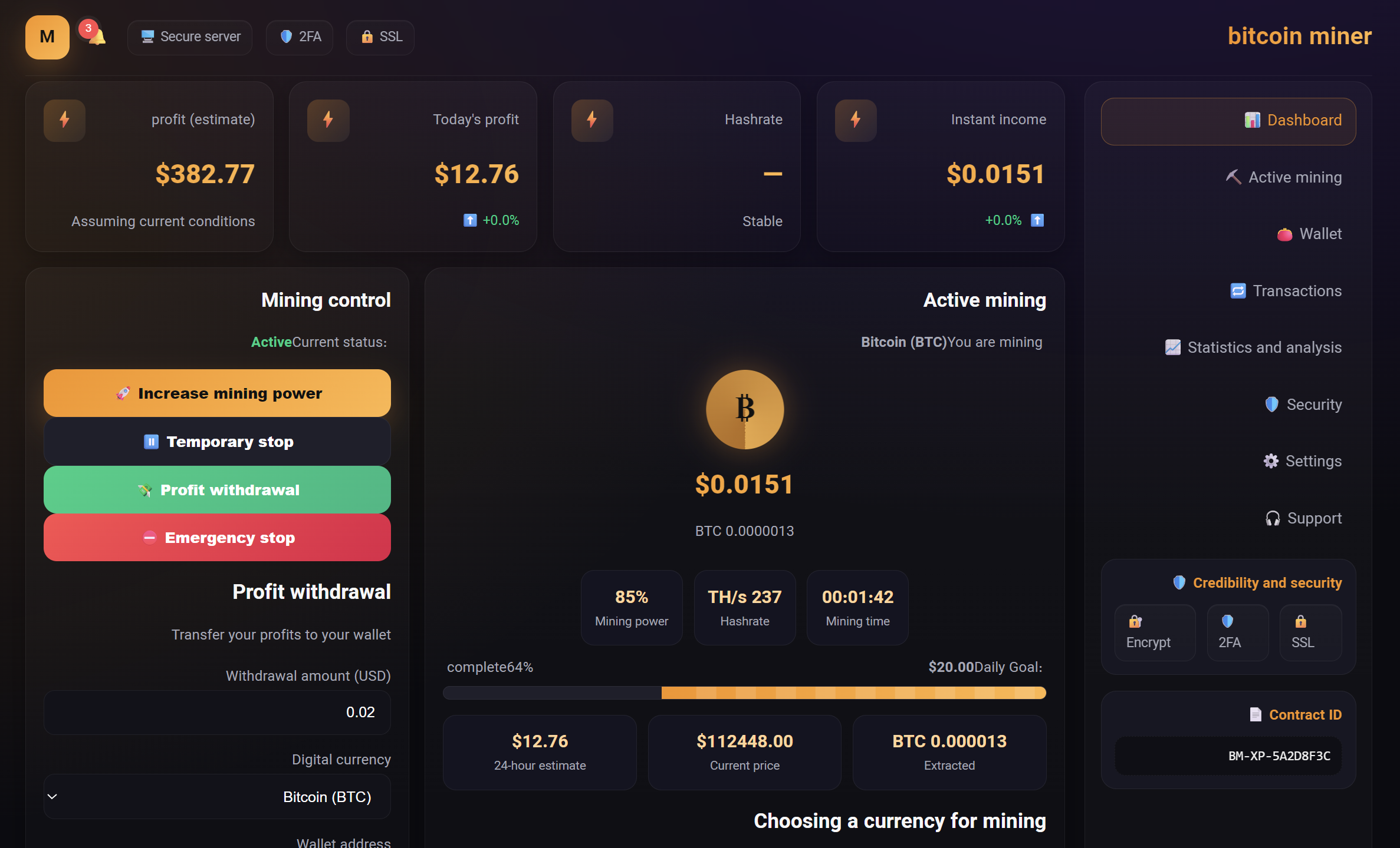 BitMiner Dashboard